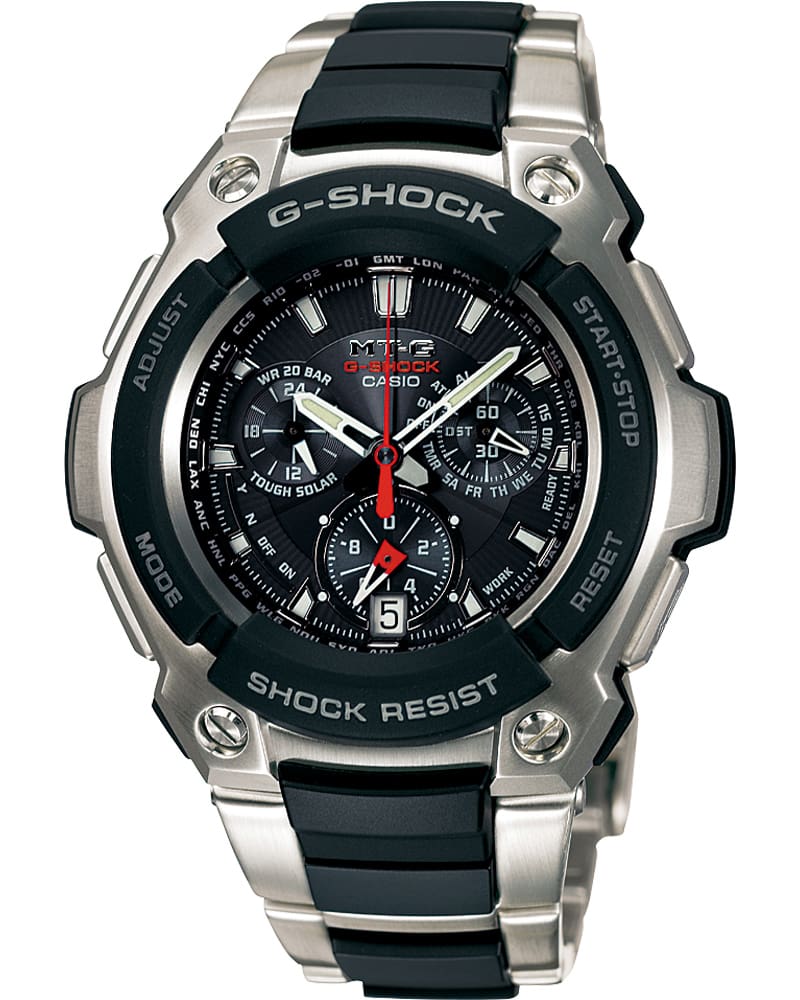 Schwarz-silberner Chronograph "MTG-1000" mit roten Details in der Analoganzeige