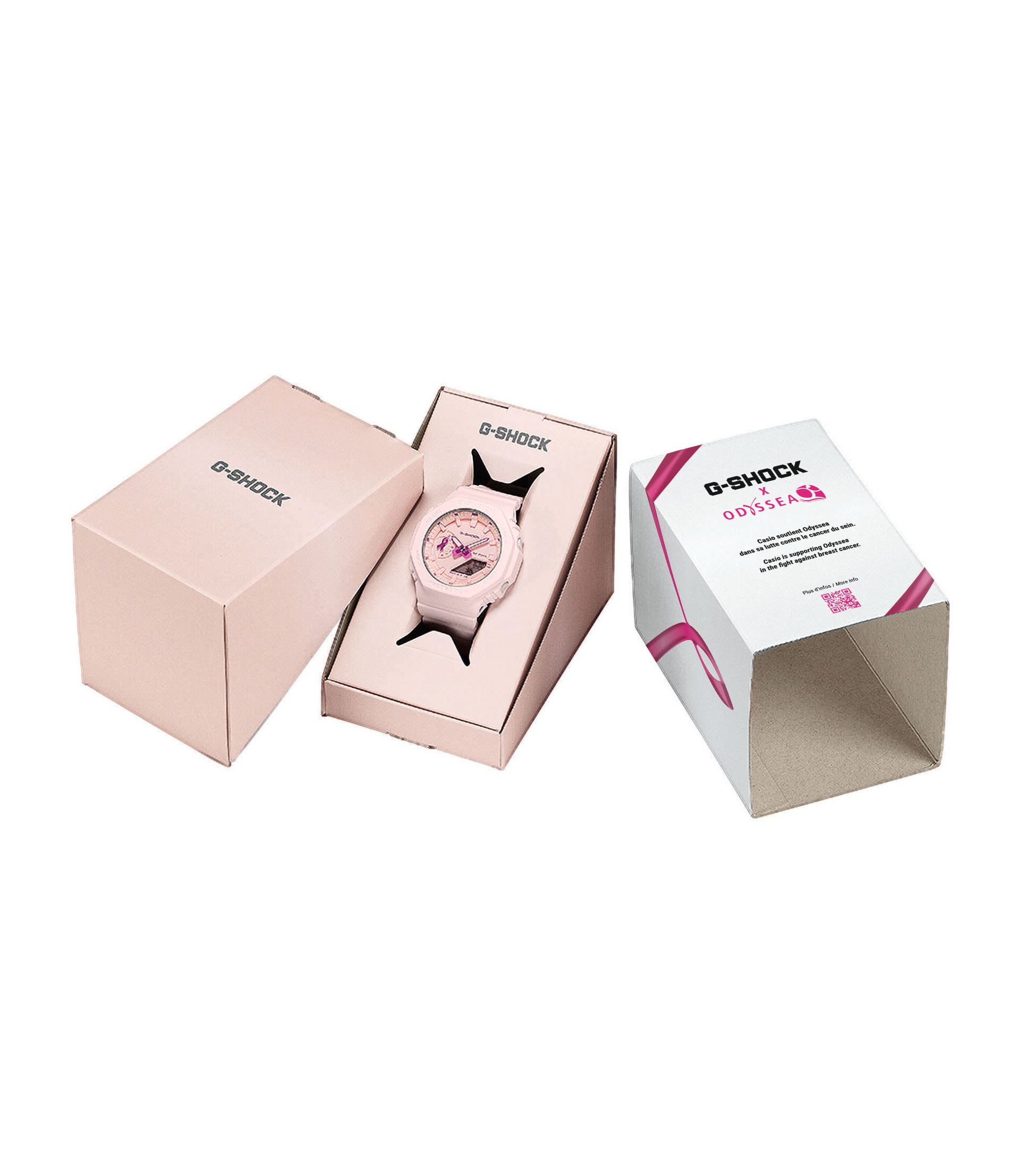 Sonderverpackung der GMA-S2100 Pink Ribbon-Uhr in Zusammenarbeit mit Odyssea