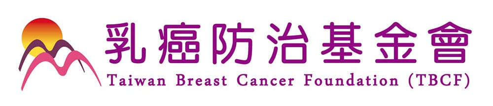 Logo neben taiwanesische Schriftzeichen und Text: Taiwan Breast Cancer Foundation (TBCF)