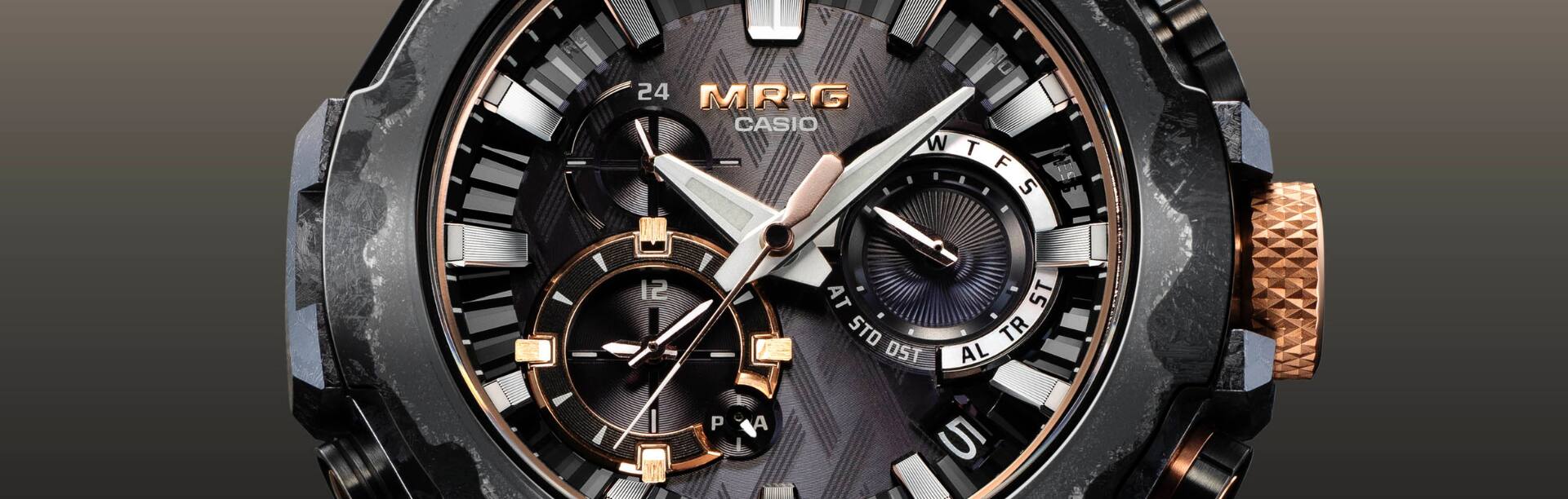 Detailaufnahme der Lünette des MRG-B2000JS Chronographen