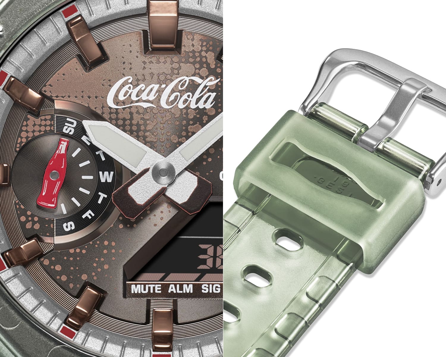 A edição verde "Coke Bottle" do G-SHOCK GA-2100CC-3A.