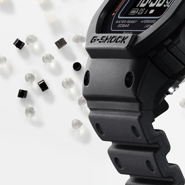 Eco resin bead material and G-SHOCK digital watch DW-H5600-1