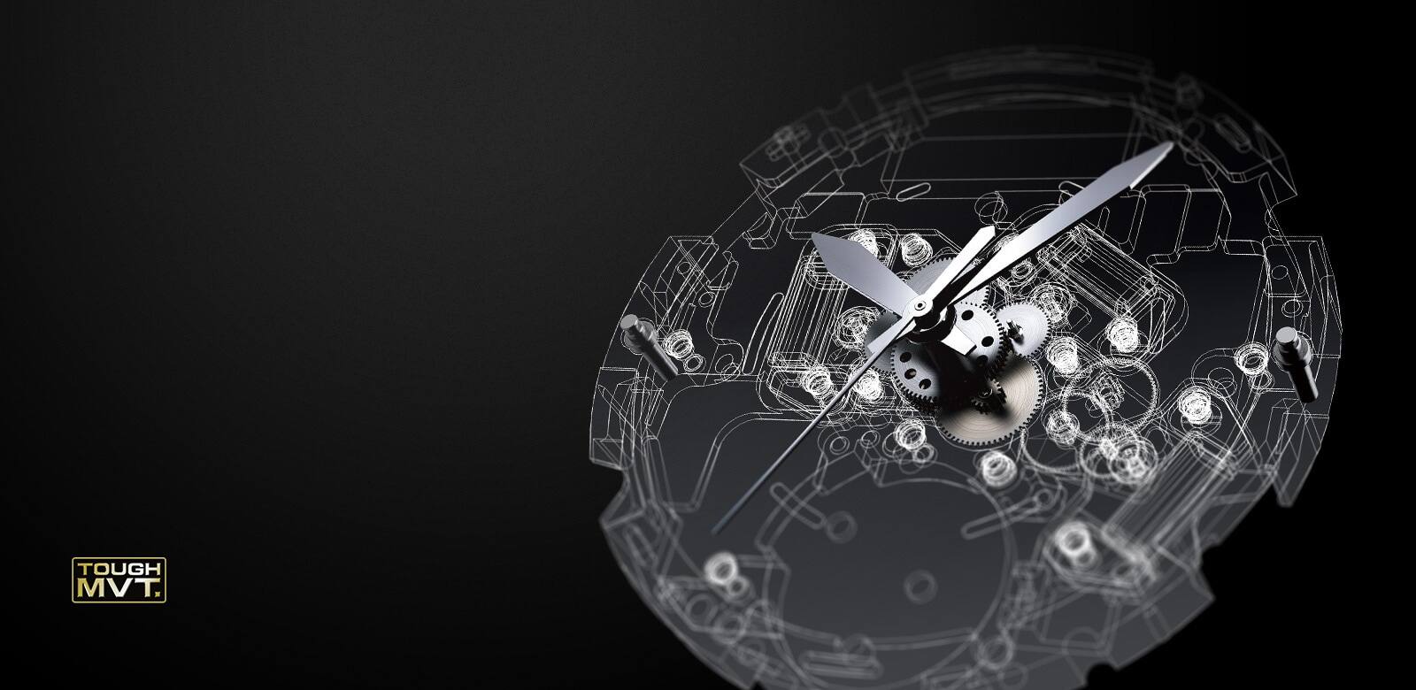 Tough Movement Skizzierte Darstellung der Mechanik einer Casio
