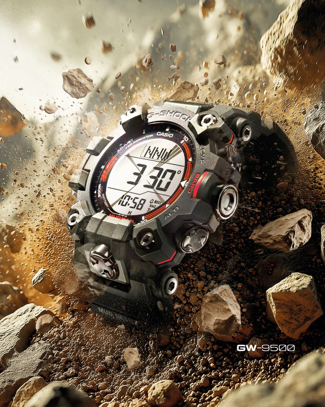 La GW-9500-1 se coloca en un entorno duro y polvoriento.