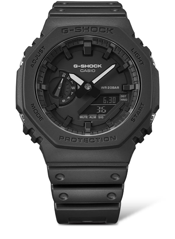 El reloj analógico negro GA-2100 con caja octogonal enlaza con la página G-Shock 2100