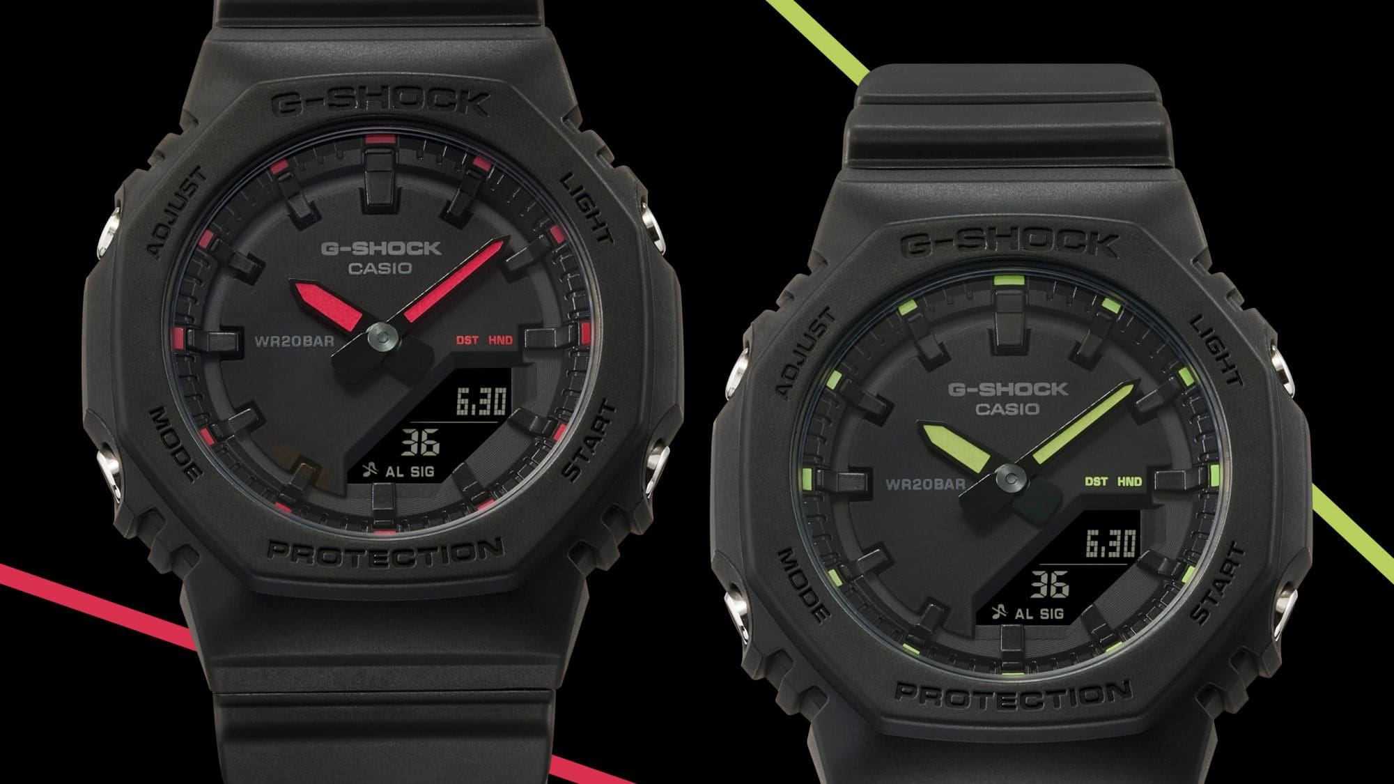 Black with neon accent colors GMA-P2100SA