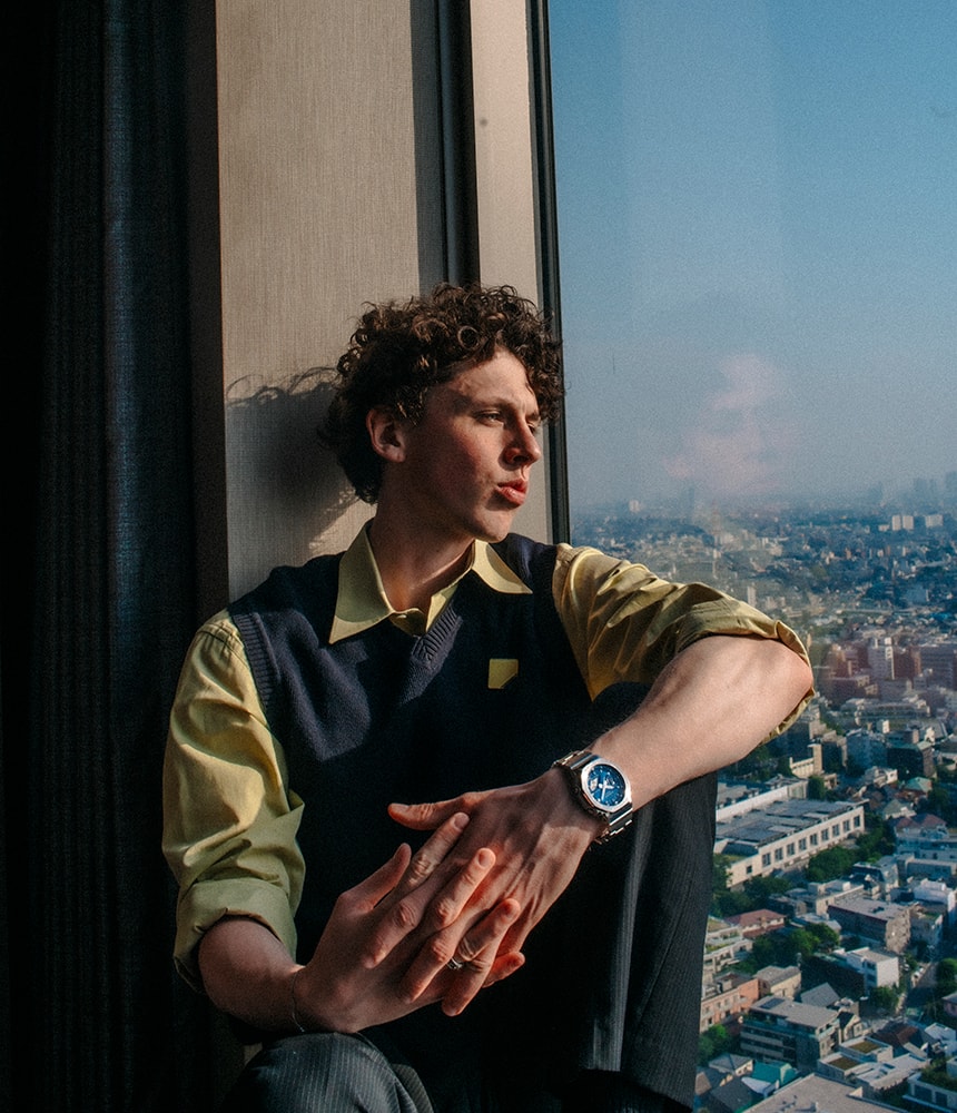 A man wearing the G-SHOCK GM-2110D