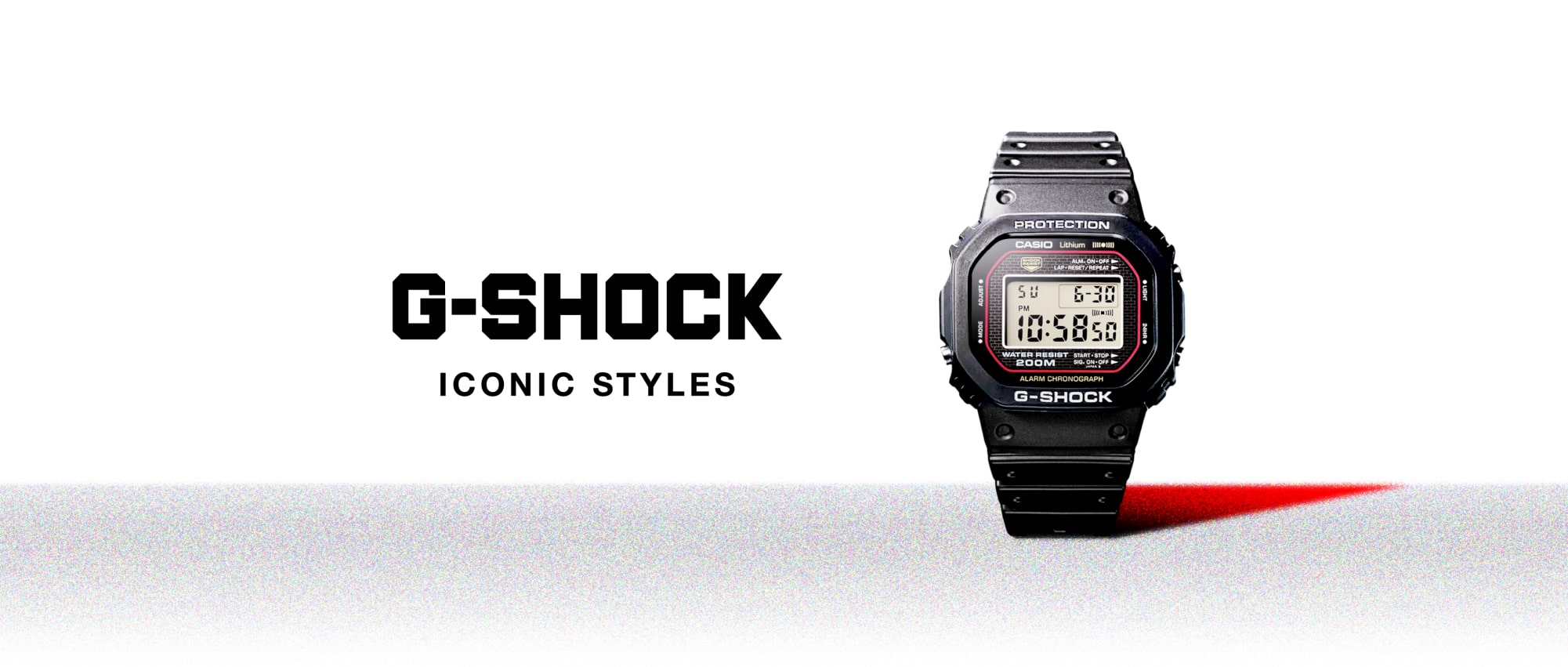 L'orologio digitale G-Shock DW-5000 nero. L'immagine rimanda alla pagina: Iconic Styles