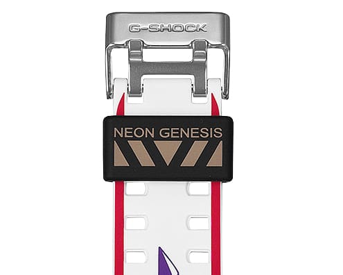 Passante nero del cinturino con logo dorato NEON GENESIS stampa