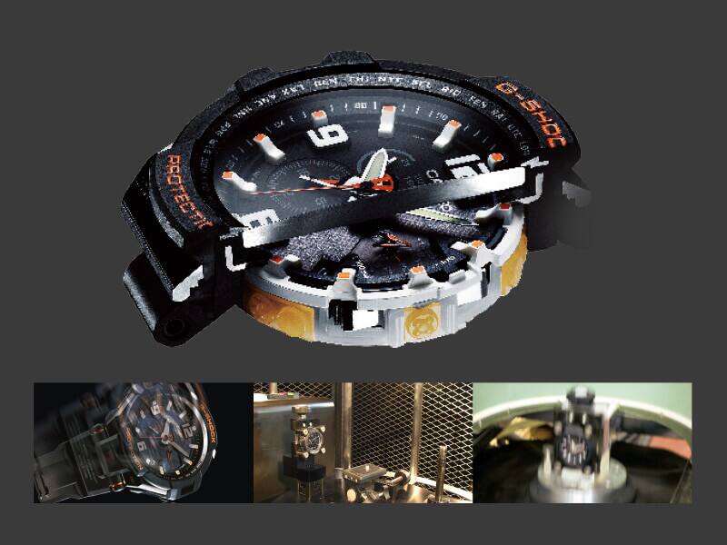 Cutaway illustration of a G-SHOCK watch