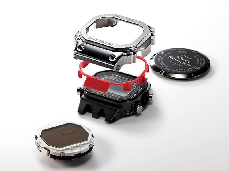 Exploded view of watch parts