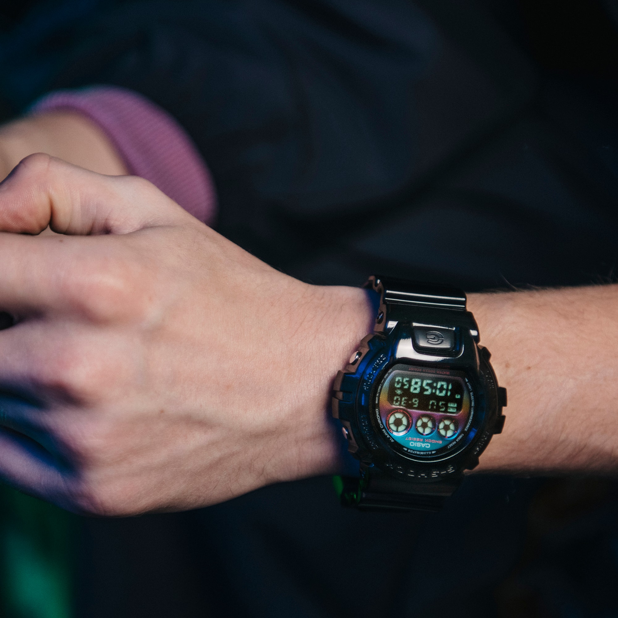 G-SHOCK RGB Gamer watch on gamer's wrist