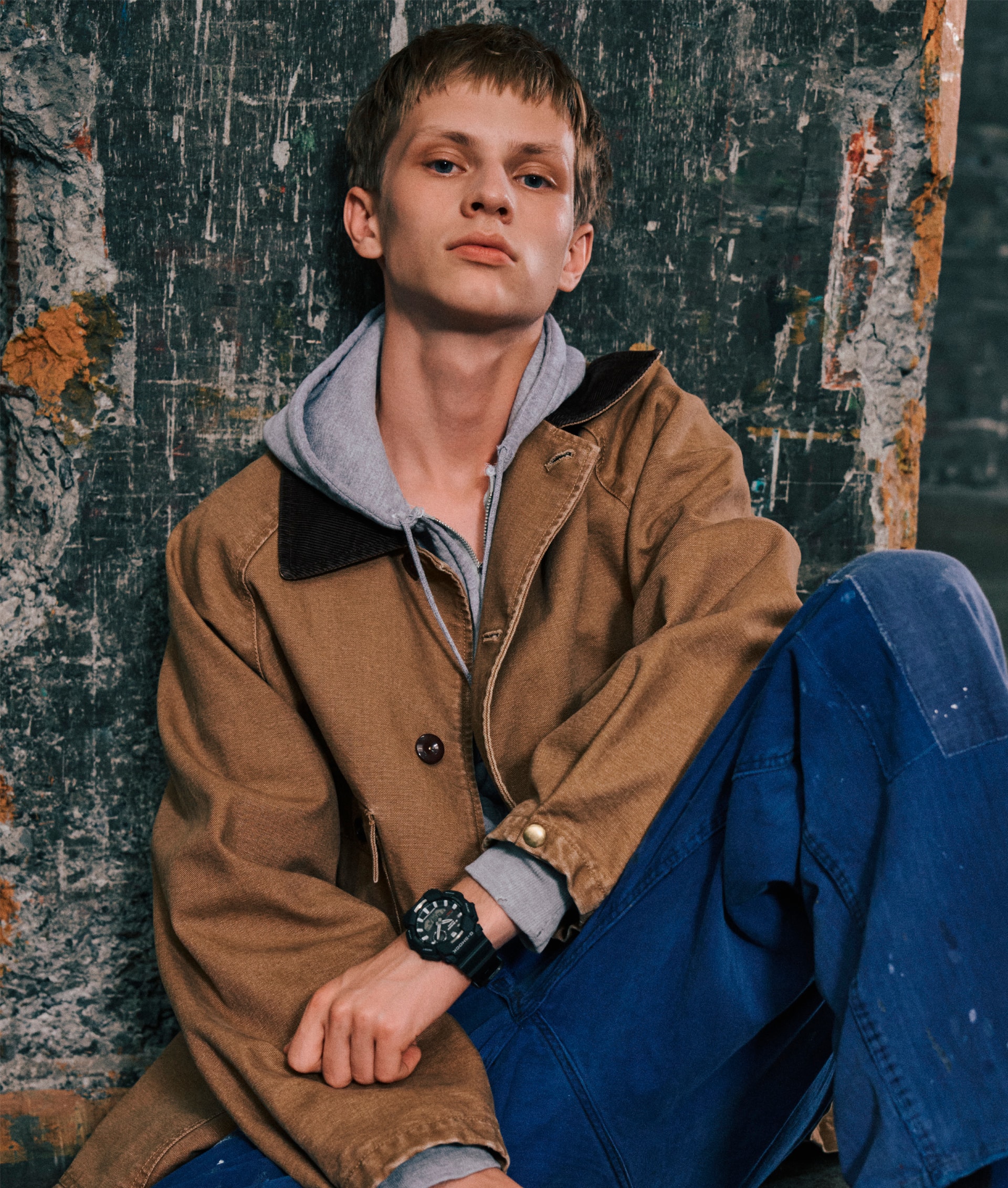 Image of a man wearing GA-B010-1A.