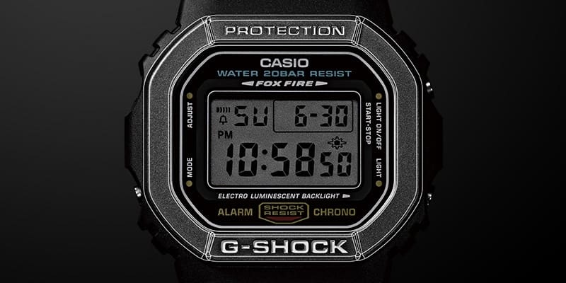 Origineel vierkant ontwerp van de G-SHOCK serie 5000 en 5600