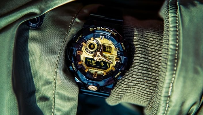 Close-Up do relógio de edição limitada No Comply da G-SHOCK