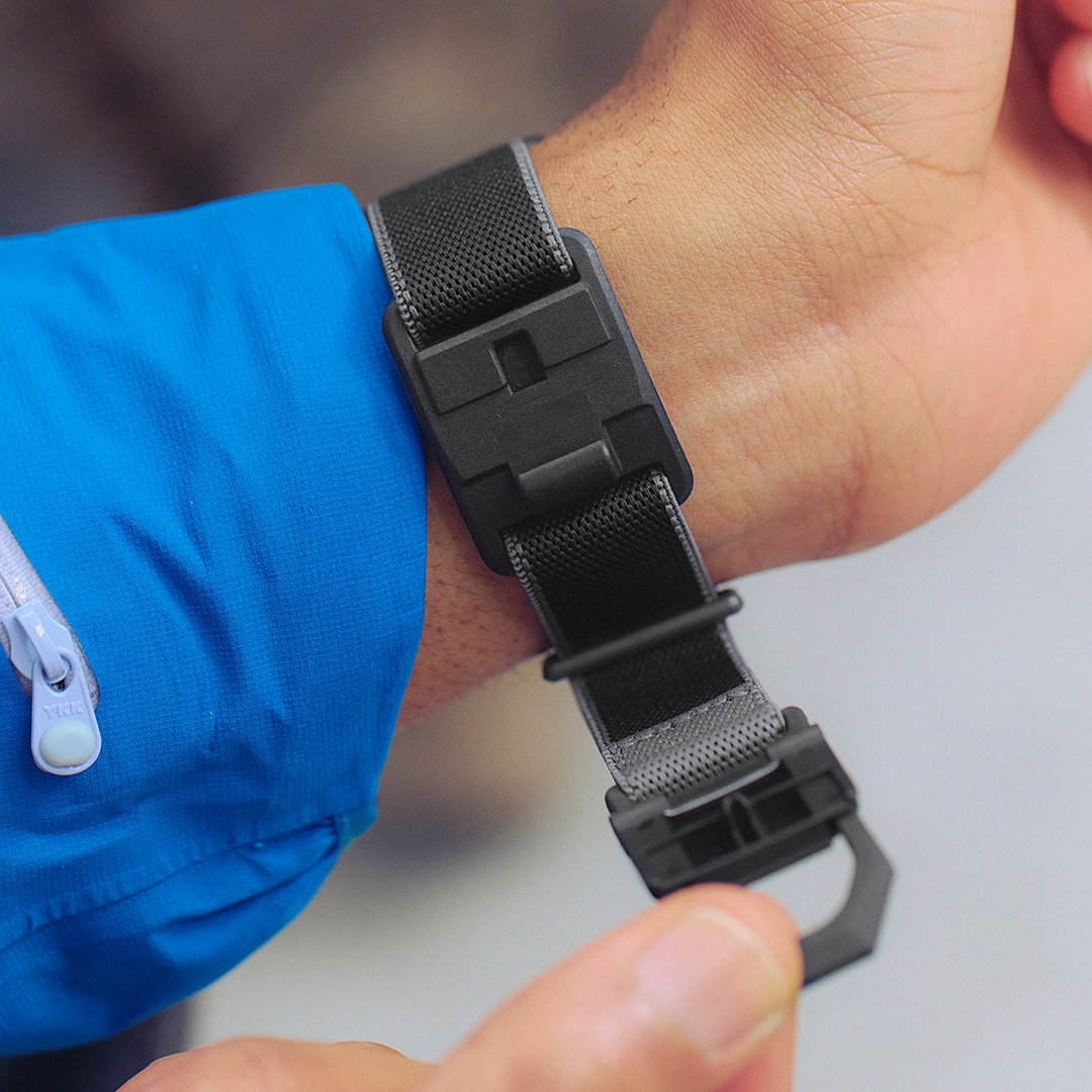 A man wearing a G-SHOCK DW-5600MNC cloth band 