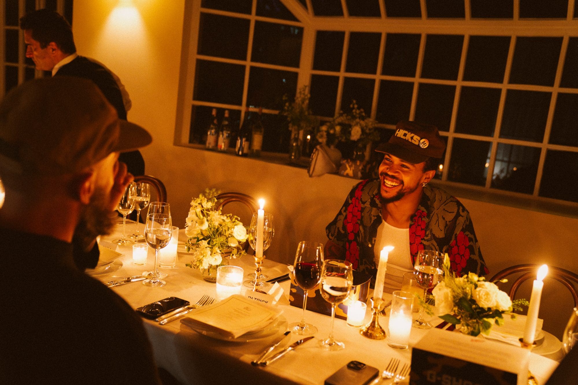 Chris Gibbs of Union LA and Joy Claire attending UNDEFEATED x G-SHOCK Friends & Family Dinner