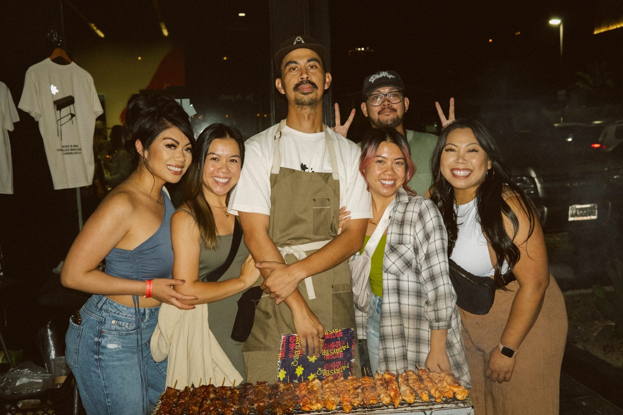 Attendees and Yakitori caterer outside of UNDEFEATED x G-SHOCK pre-launch event at UNDEFEATED Silver Lake Attendees and Yakitori caterer outside of UNDEFEATED x G-SHOCK pre-launch event at UNDEFEATED Silver Lake