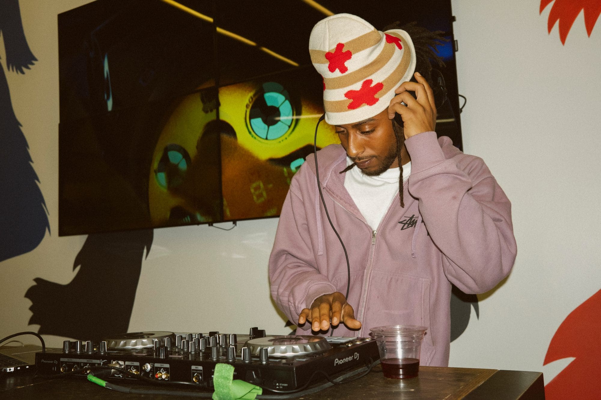 DJ at the UNDEFEATED x G-SHOCK pre-launch event at UNDEFEATED Silver Lake