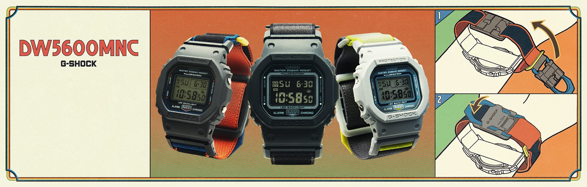 DW5600MNC Cloth Band Watches