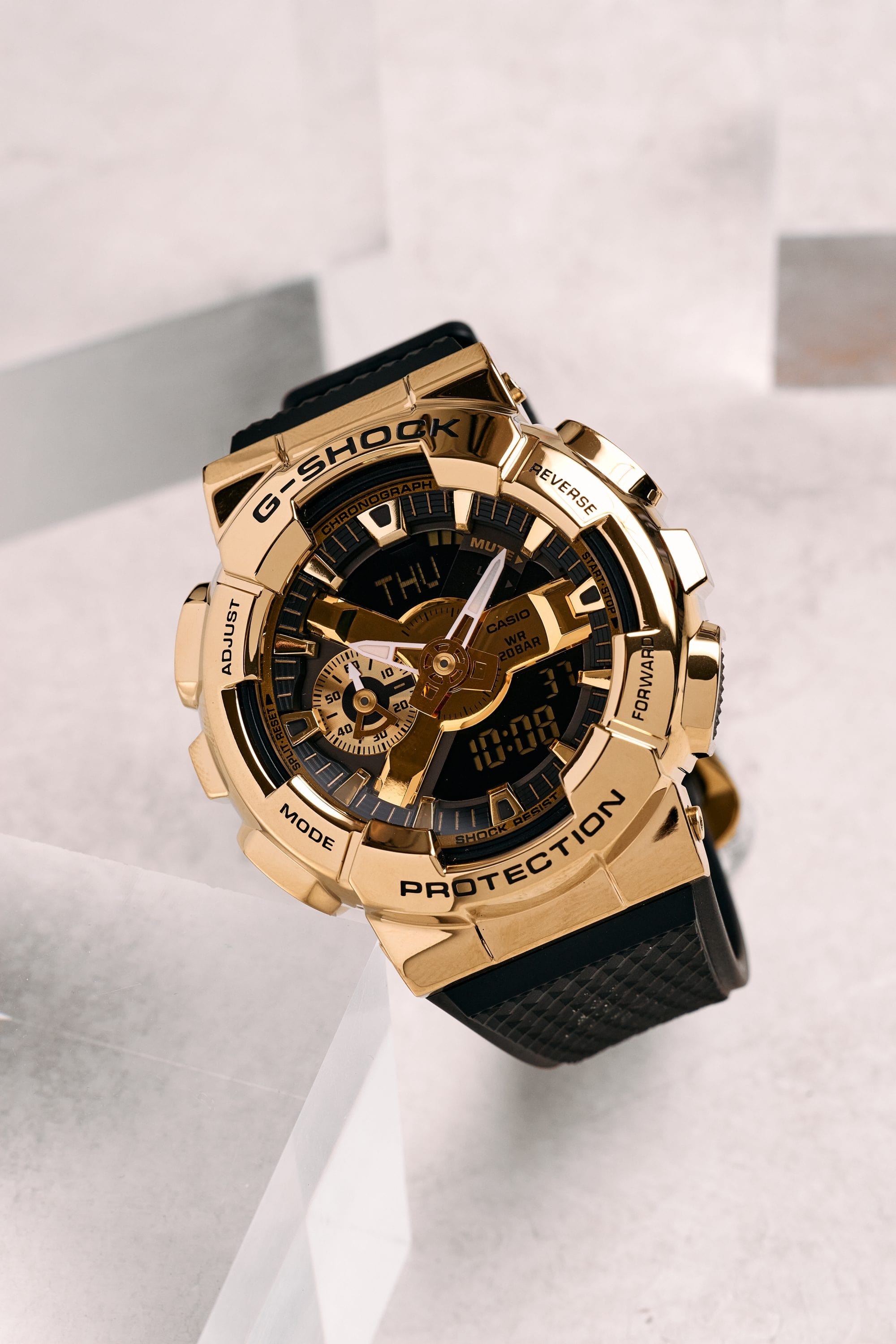 G-SHOCK GM110G-1A9 Black and Gold Analog Digital Watch