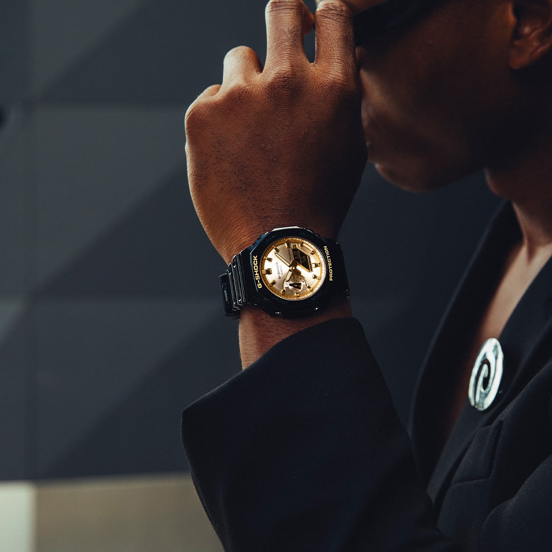 G-SHOCK Black and Gold GA2100GB-1A watch