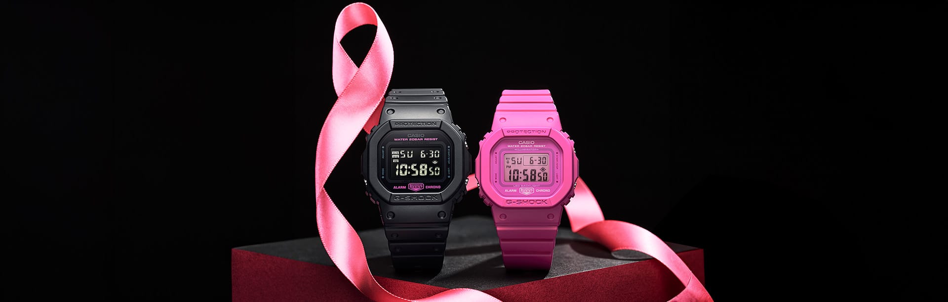 G-SHOCK X Breast Cancer Research Foundation models