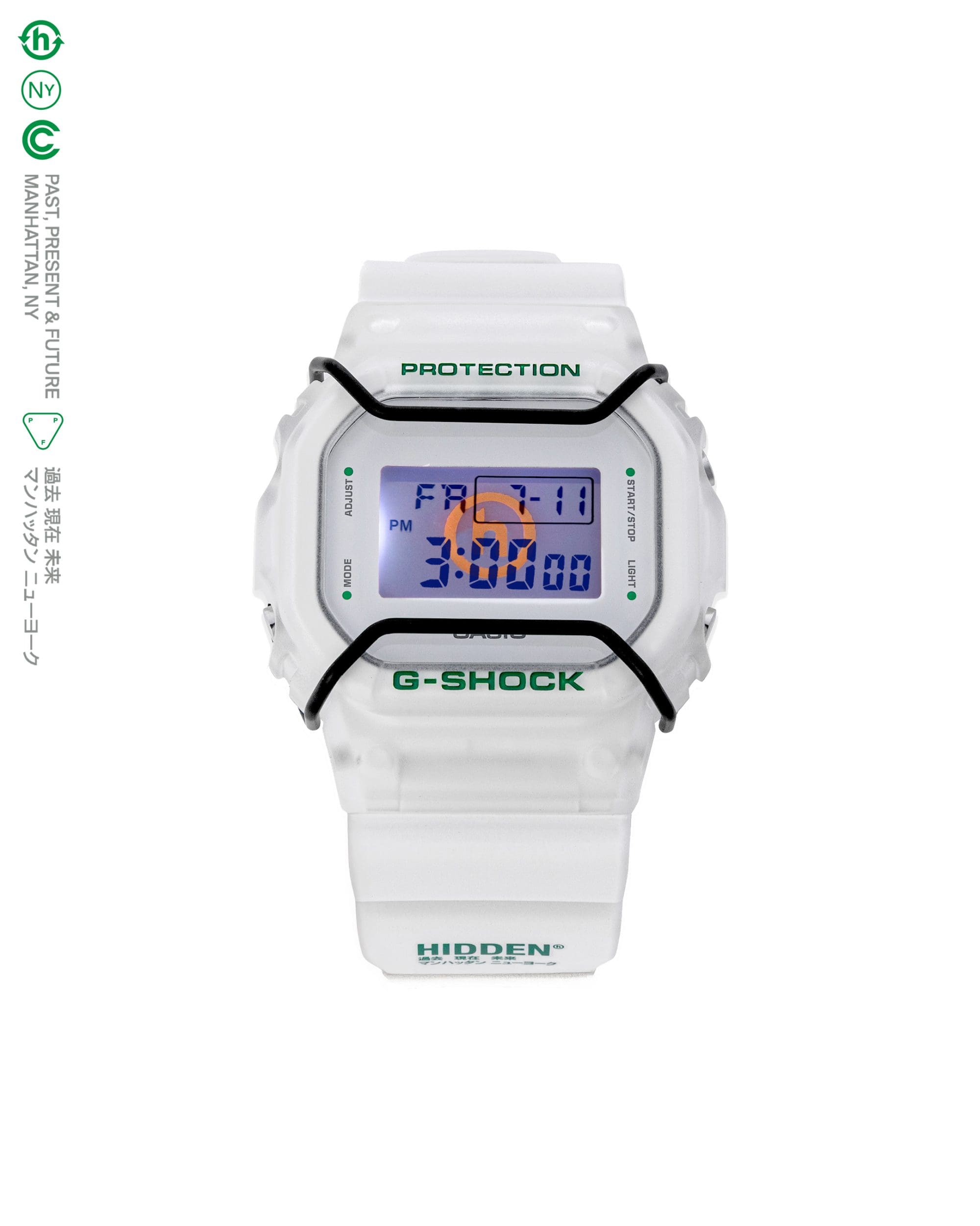 DW5600HDN25-7 White digital watch with illuminated back light