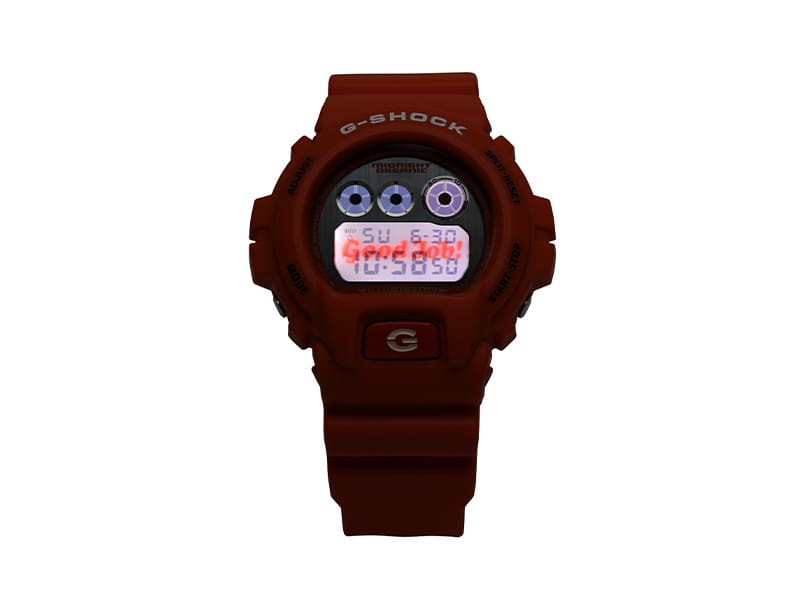 G-SHOCK x Toyo Tires DW5600TT25-1 soecuak LED light image showcasing Toyo Tires Proxes' "R" logo