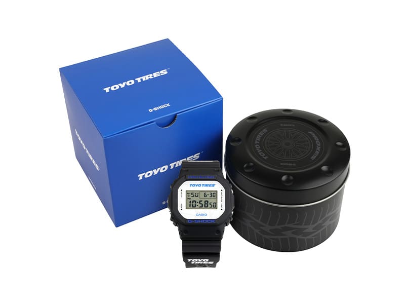 shot of G-SHOCK x Toyo Tires DW5600TT25-1  special packaging