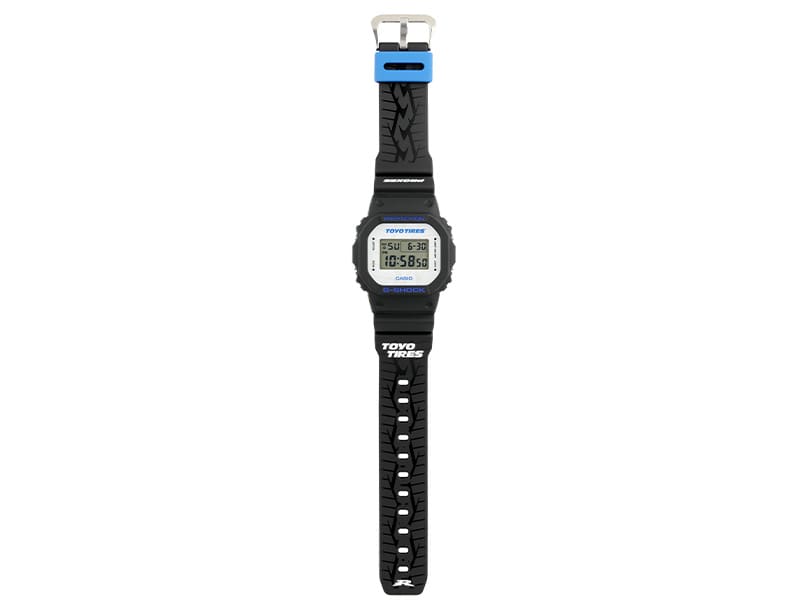 G-SHOCK x Toyo Tires DW5600TT25-1 in a laid flat position