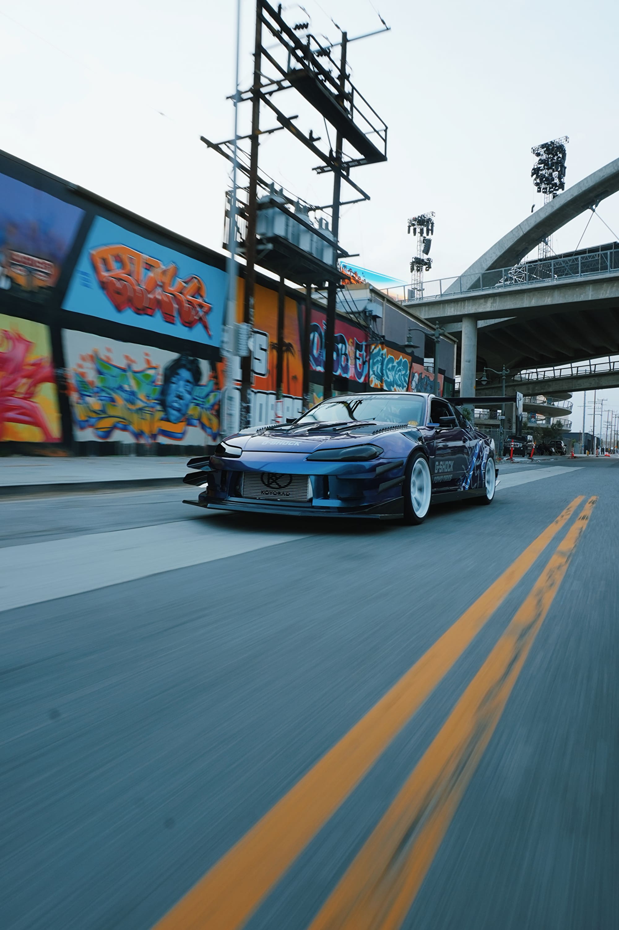 shot of a Nissan Silvia S15 with G-SHOCK livery