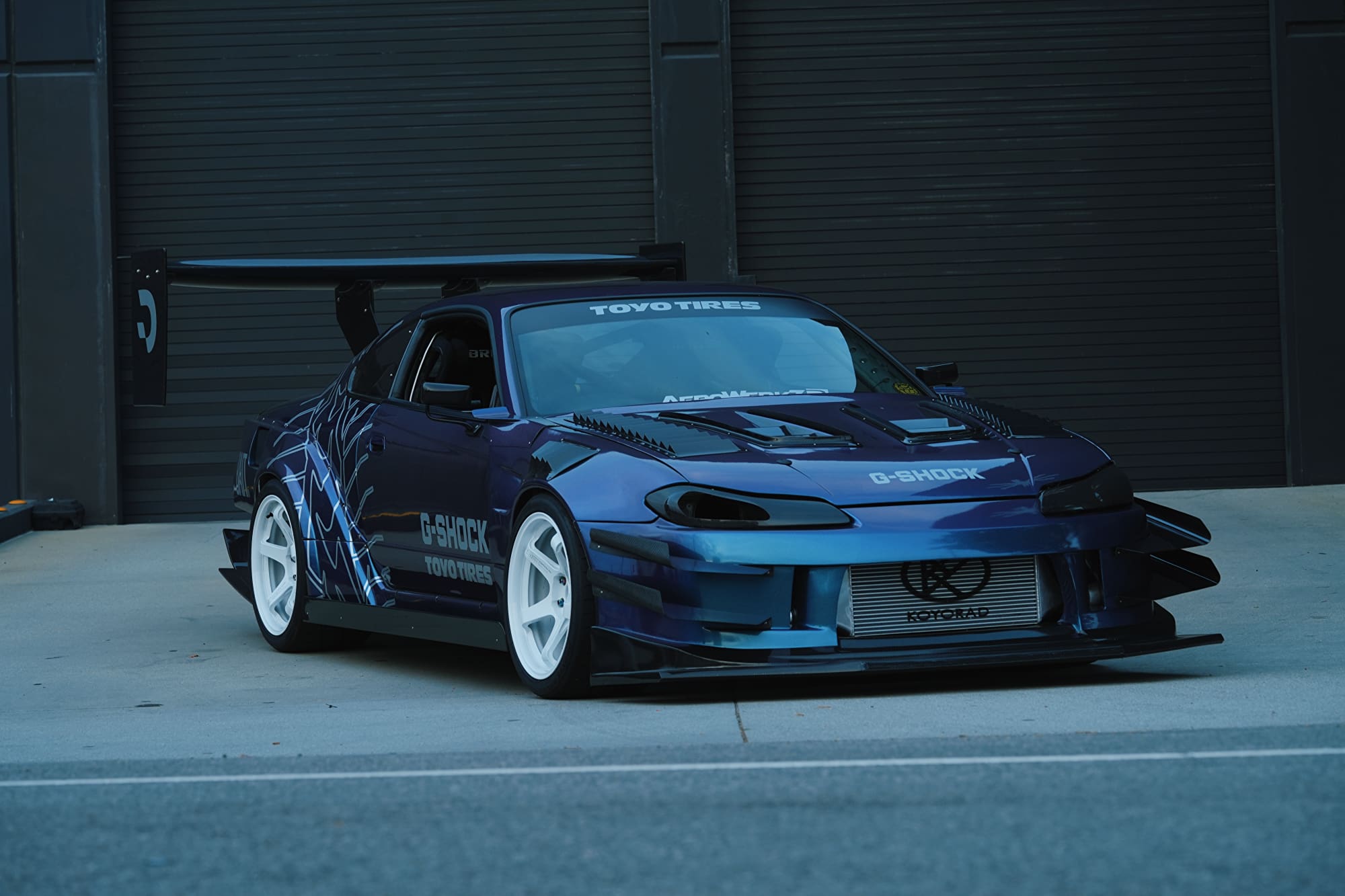 shot of a Nissan Silvia S15 with G-SHOCK livery