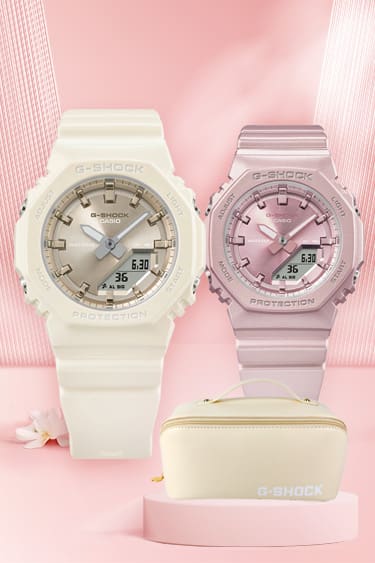 G-SHOCK watches for Mother’s Day Gifts 2025: GMAP2100-7A, GMAP2100ST-4A with Vegan Leather Cosmetic Bag free gift with purchase