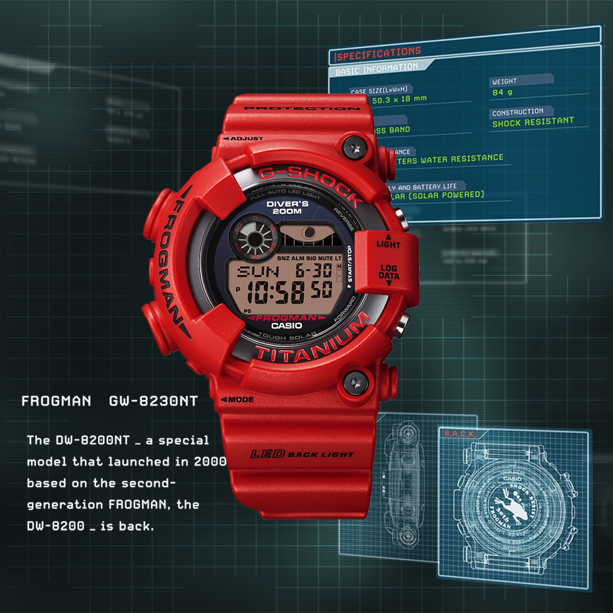 FROGMAN GW-8230NT The DW-8200NT a special model that launched in 2000 based on the second generation FROGMAN the DW-8200 is back