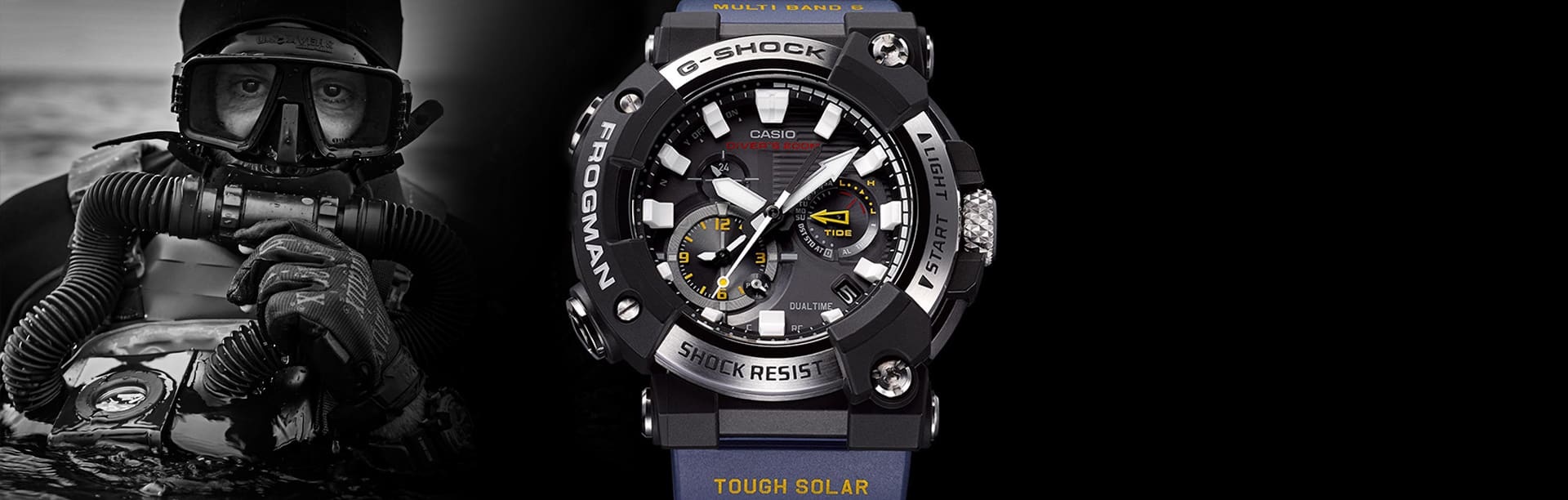 Master of G At Sea diver and frogman watch wide