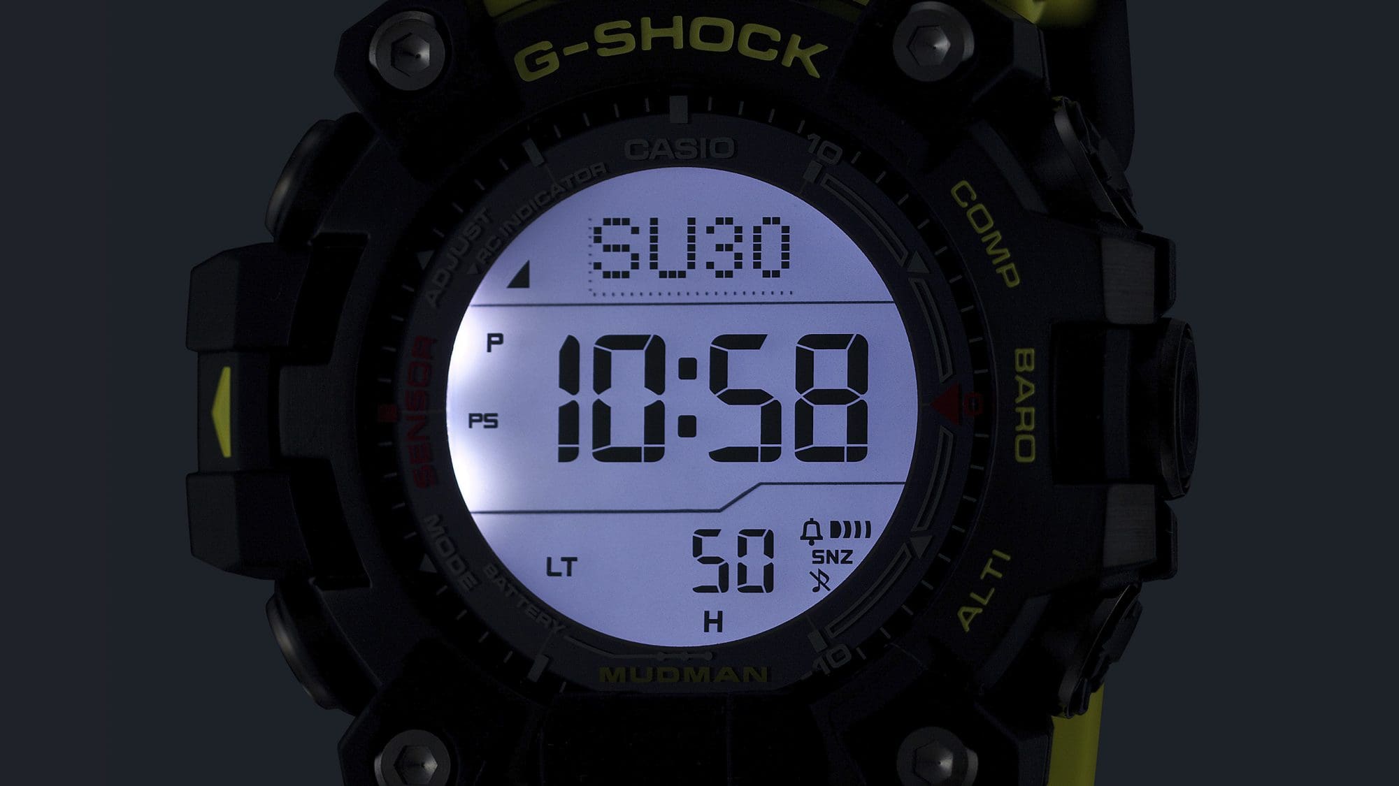 Super Illuminator (high-brightness LED light) for maintaining watch readability in the dark