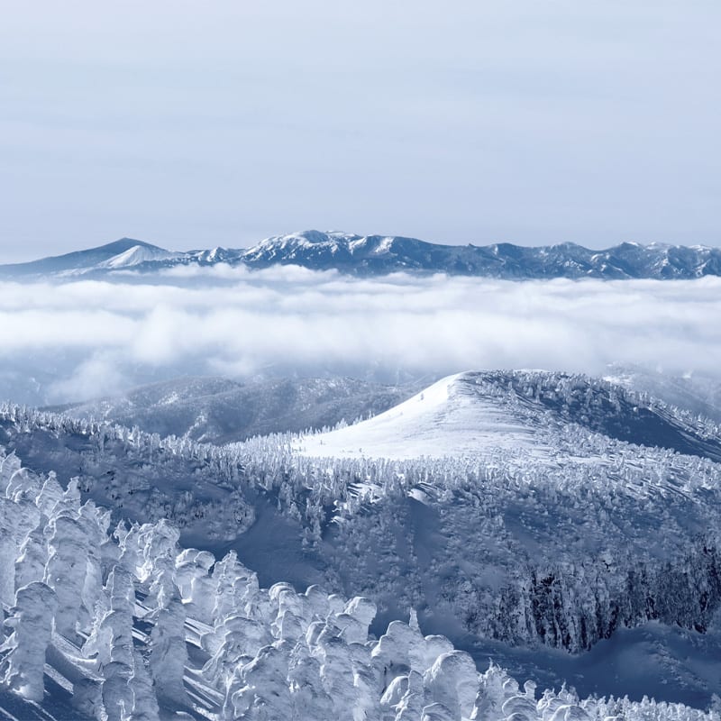 Winter landscape of the Yamagata Mountains