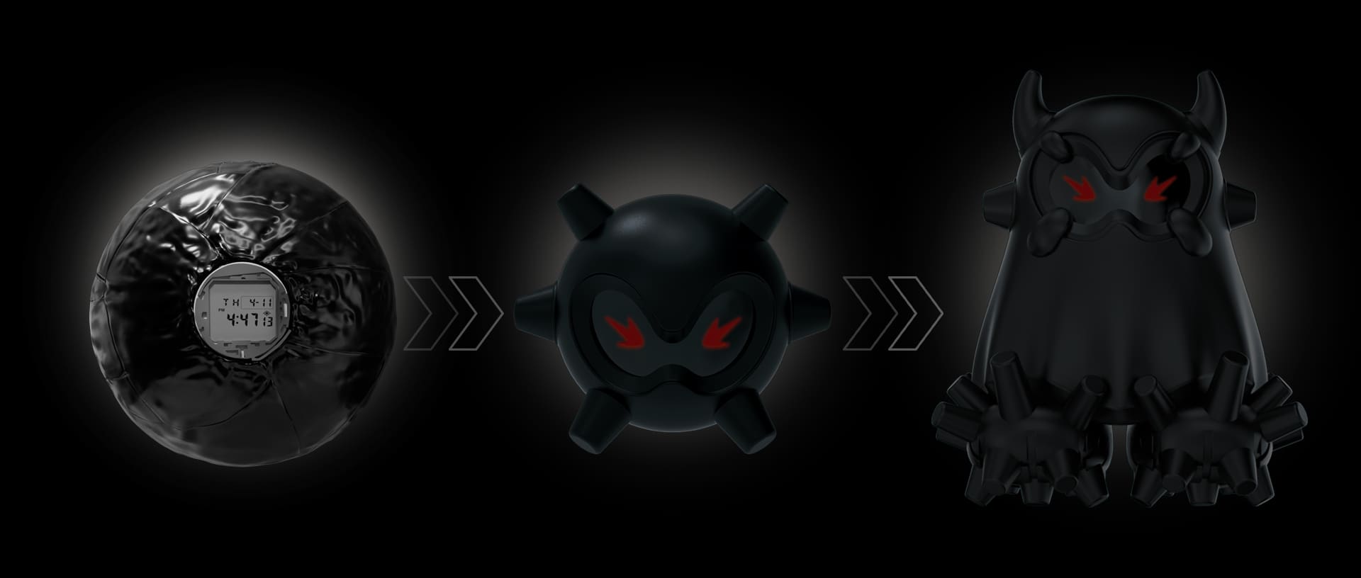 G-SHOCK original prototype: watch dial in a rubber ball denoting design evolution of GAV01 cool watches