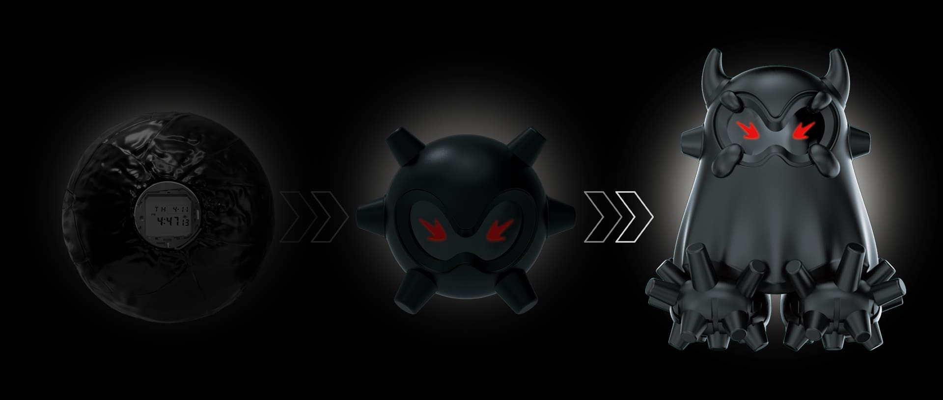 G-SHOCK original prototype morphed into character with red eyes denoting design evolution of GAV01 cool watches