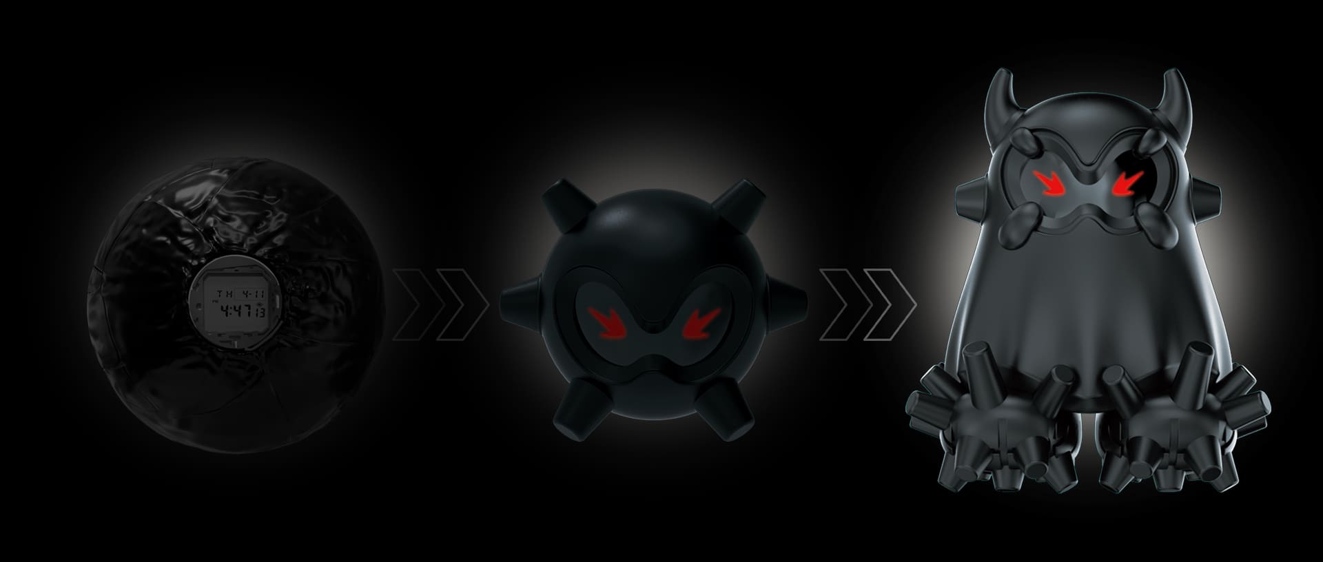 G-SHOCK original prototype morphed into character with red eyes denoting design evolution of GAV01 cool watches