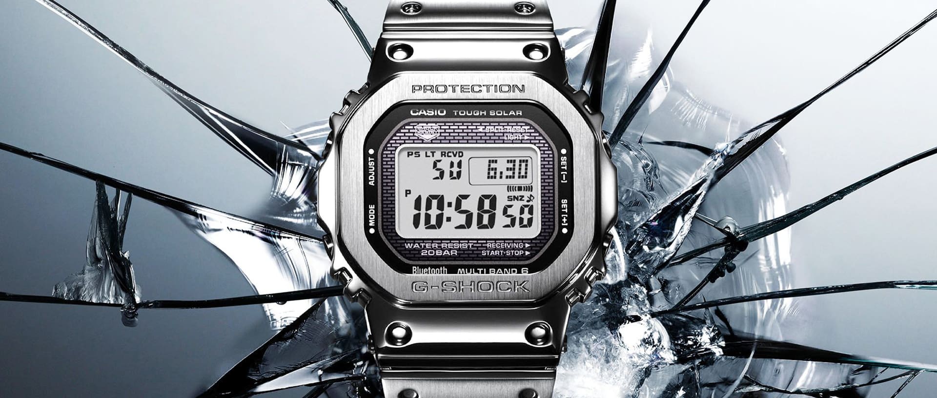 Men’s Silver Metal Watch: G-SHOCK GMWB5000D Digital Watch