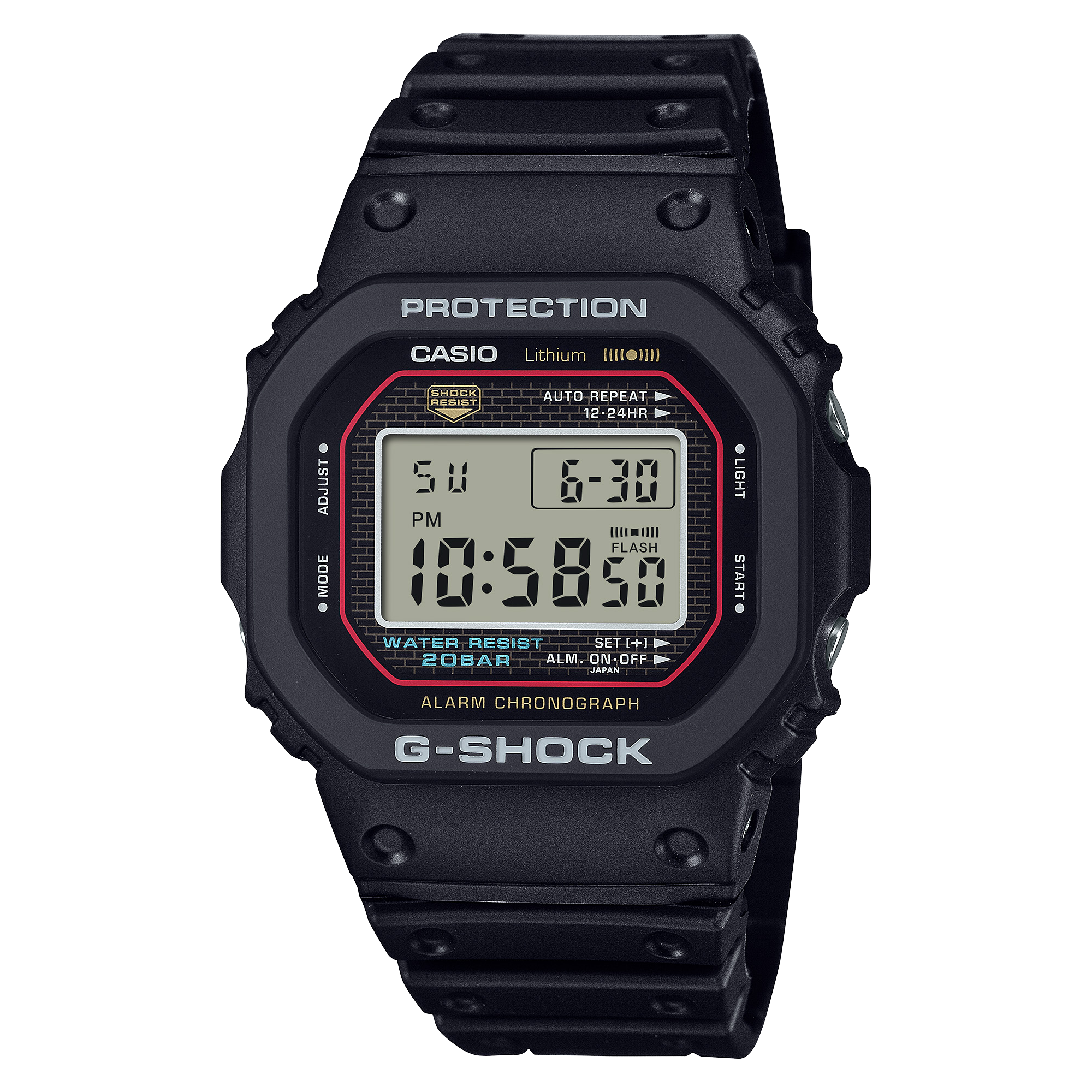 G-SHOCK DW5000R- 1A square watch for  men denoting style.