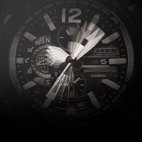 Blurred hands on the face of a watch denoting G-SHOCK watches that utilize Smart Access watch technology