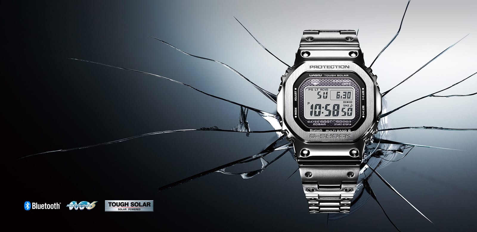 BluetoothR-installed radio-controlled, solar-powered timekeeping