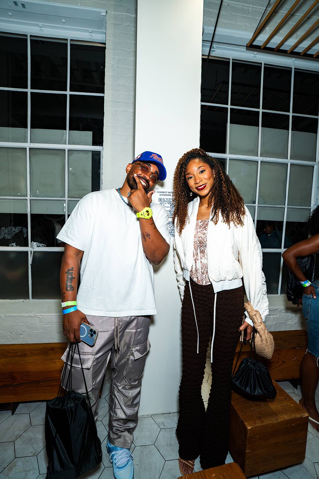 A photo of two people wearing G-SHOCK