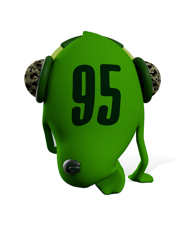 Back view of the green color character 'Rock,' inspired by the BOLD CAMO SERIES CAMO AND GOLD.