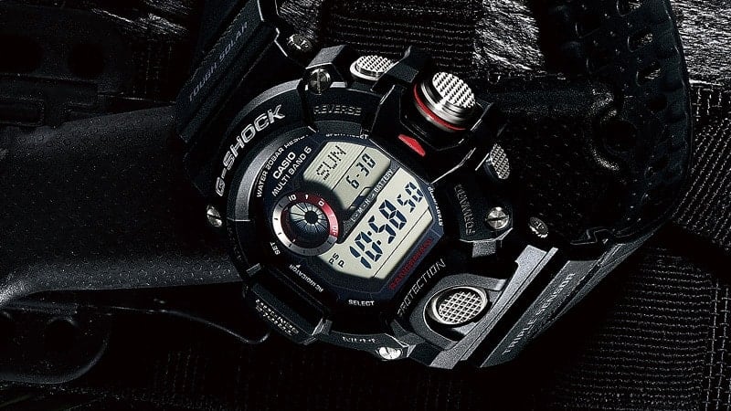 G-SHOCK Rangeman GW9400-1 mil-spec watch angled view denoting style.