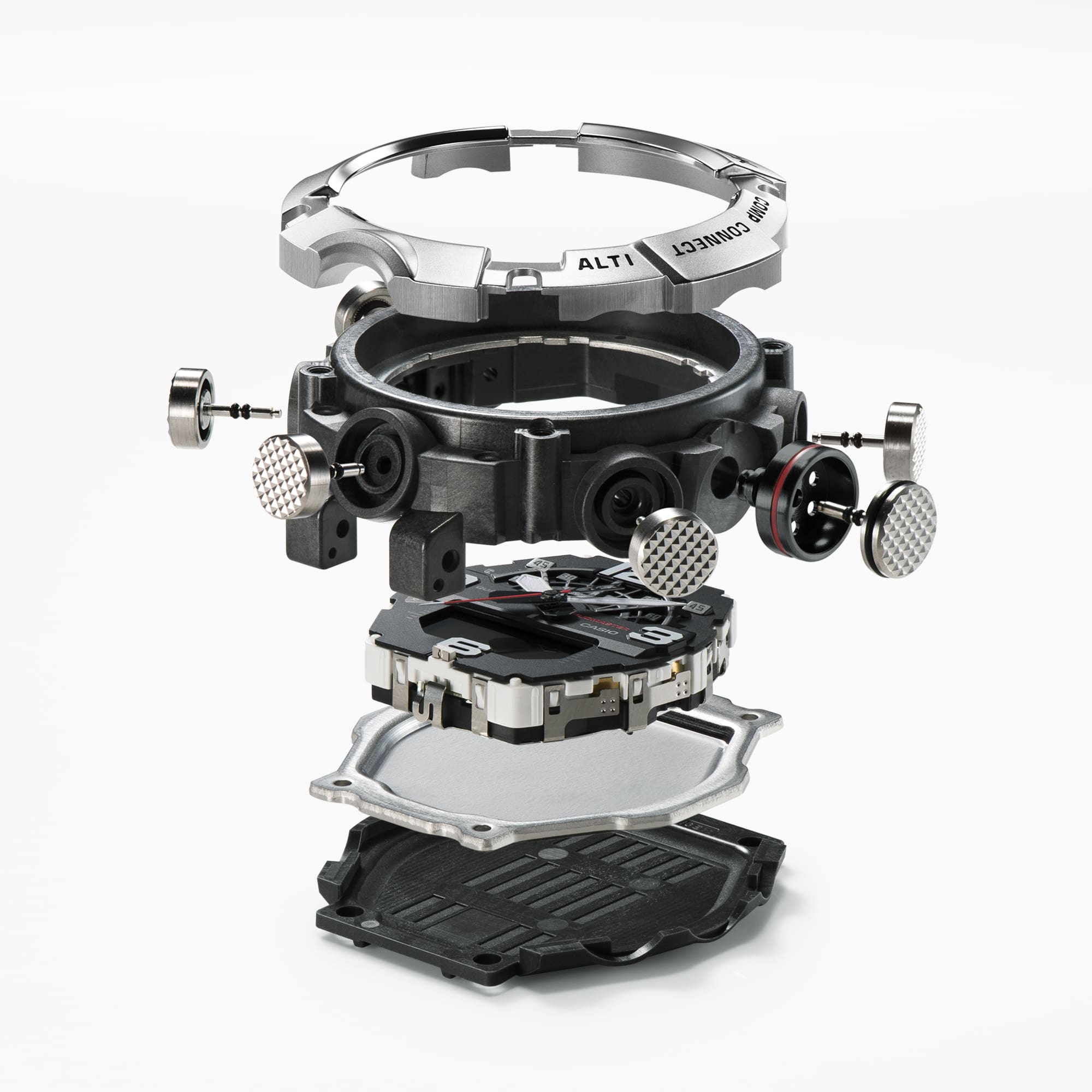 Shock-, dust-, and mud-resistant structure delivered by carbon fiber-reinforced resin.
