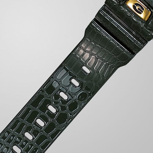 Nahaufnahme des schwarzen Armbands der Casio G-Shock DW-6900CR-3